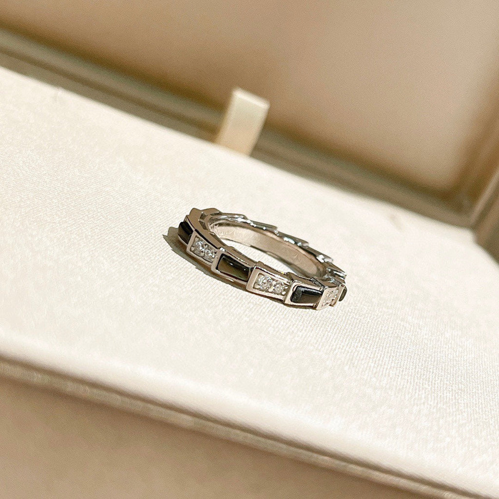 Bvlgari Serpenti Viper Malachite Ring - 18K White Gold
