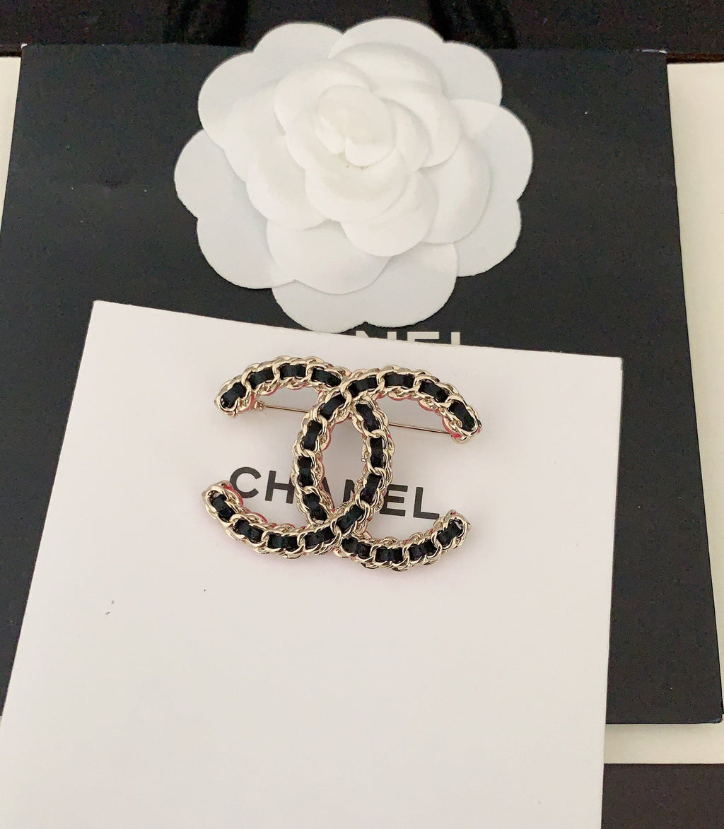Chanel Leather Pink Brooch