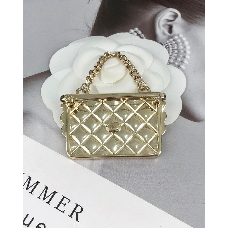 Chanel White Bag Brooch