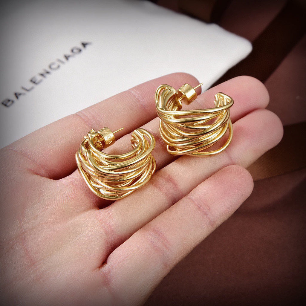 Balenciaga Wire Earrings - 18K Yellow Gold