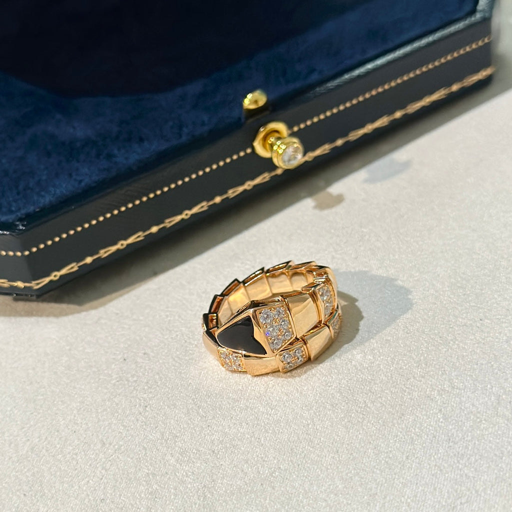 Bvlgari Serpenti Viper Black Ring - 18K White Gold