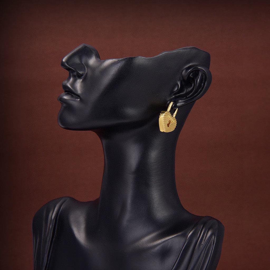 Balenciaga Hear Lock Earrings - 18K Gold