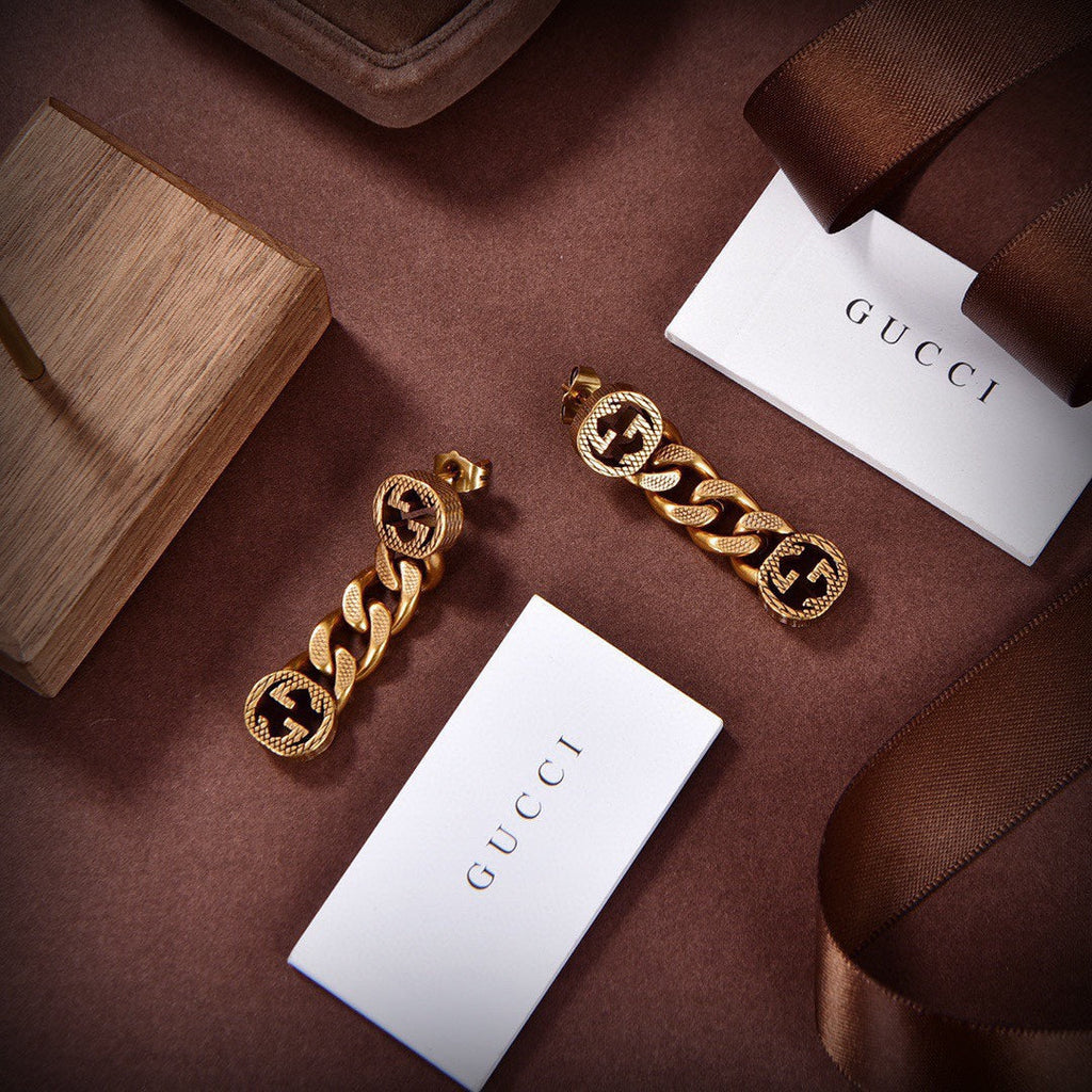 Gucci Double G Chain Earrings - 18K Yellow Gold