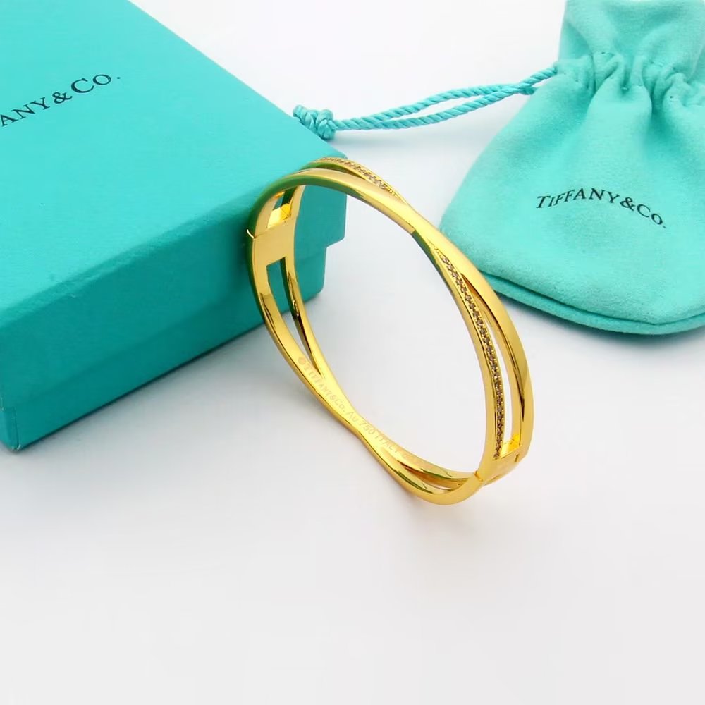 Tiffany Atlas x Narrow Hinged Bangle Bracelet - 18K Gold