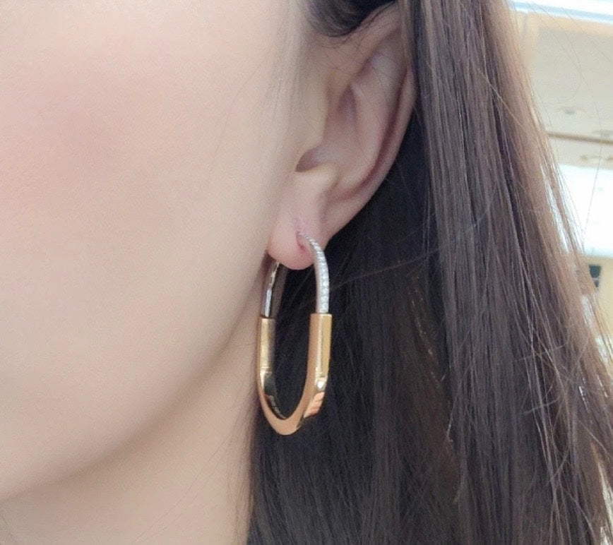 Tiffany Lock Moissanite Earrings - 18K Rose Gold