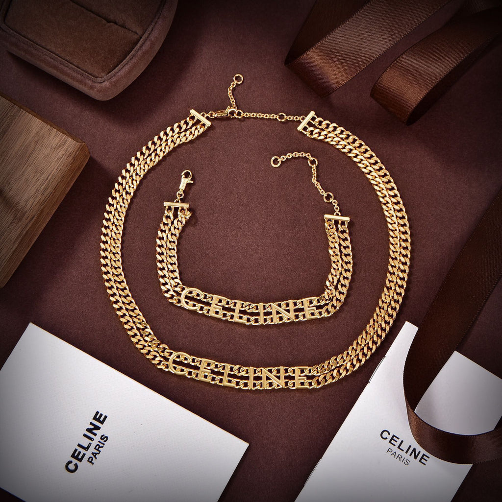 Celine Triomphe Gourmette Necklace