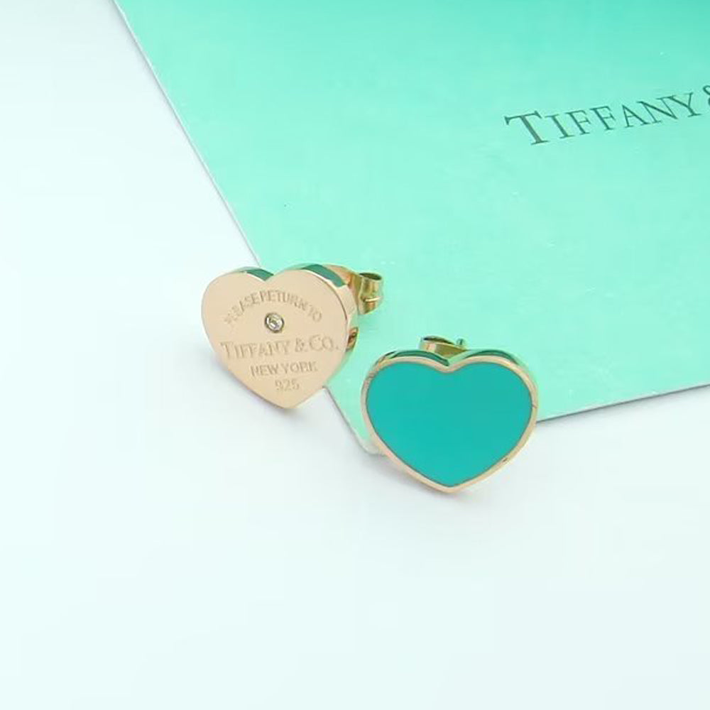 Return to Tiffany Blue Heart Earrings - 18K Gold