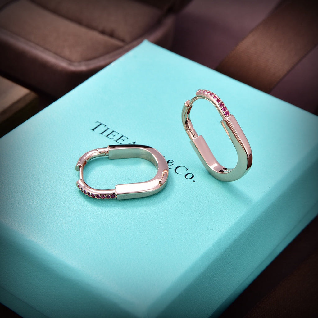 Tiffany Lock Moissanite Medium Earrings - 18K Gold