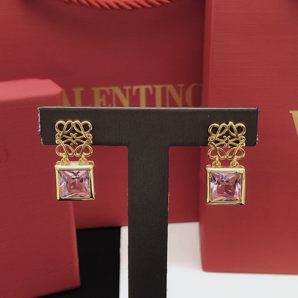 LOEWE Anagram Crystal Earrings - 18K Gold