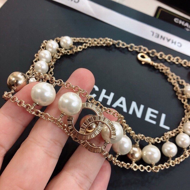 Chanel Pearl Choker Chain Necklace