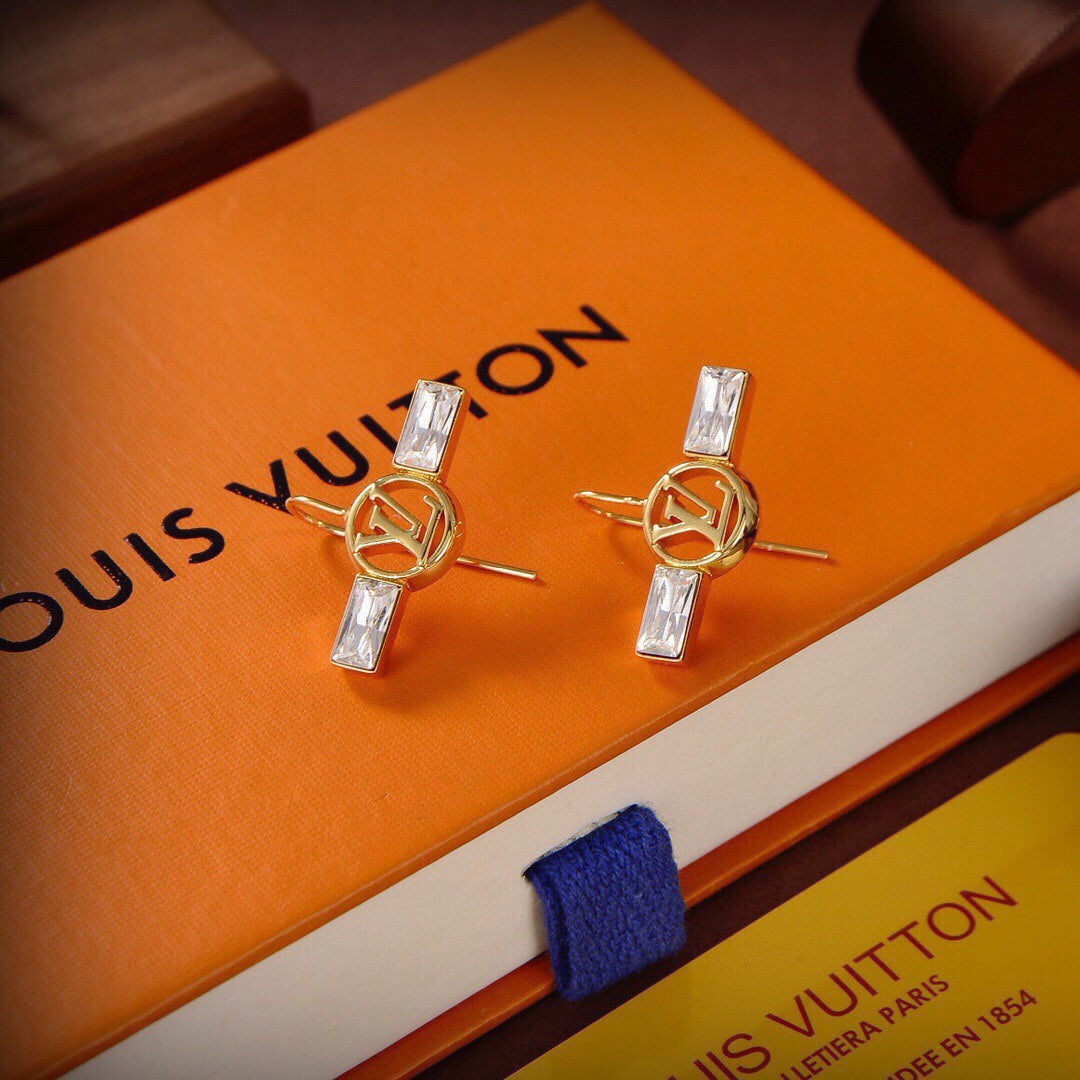 Louis Vuitton Crystal Earrings - 18K Yellow Gold