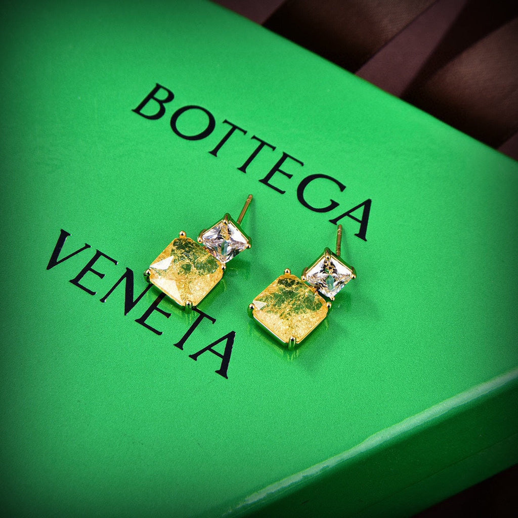 Bvlgari Crystal Earrings - 18K Yellow Gold