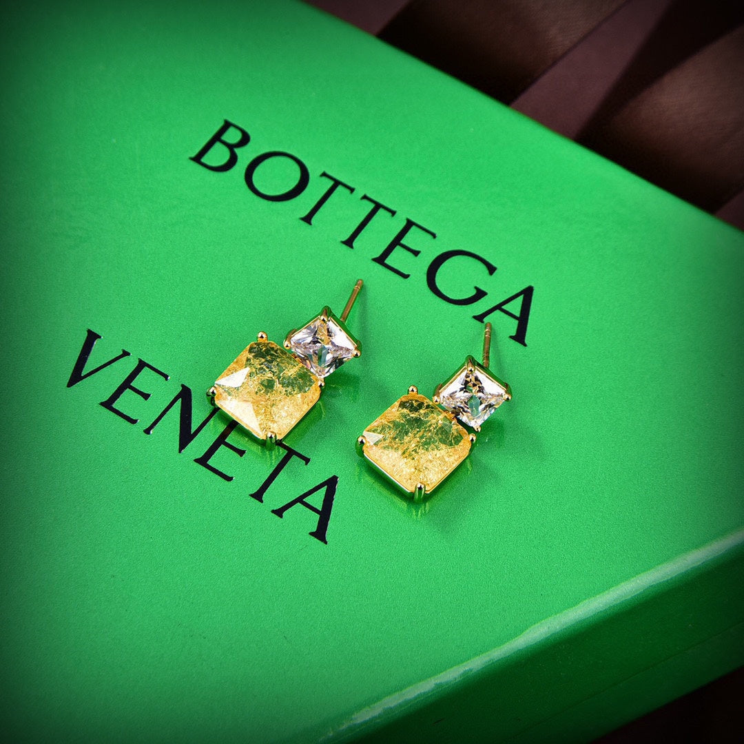 Bvlgari Crystal Earrings - 18K Yellow Gold