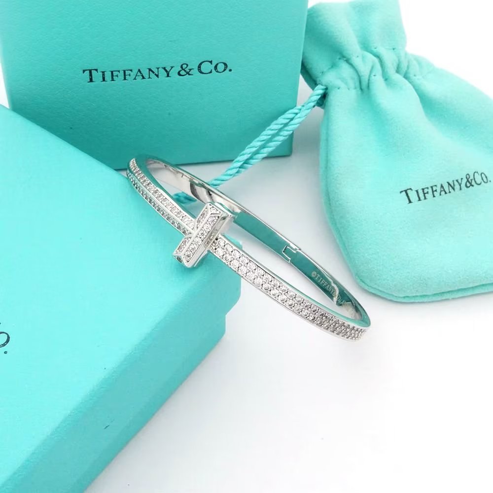 T1 Wide Diamond Bangle Bracelet - 18K Gold