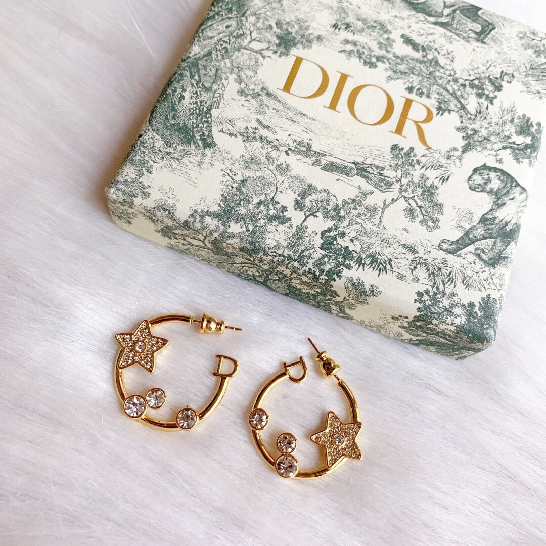 Dior Star Pink Crystal Earrings