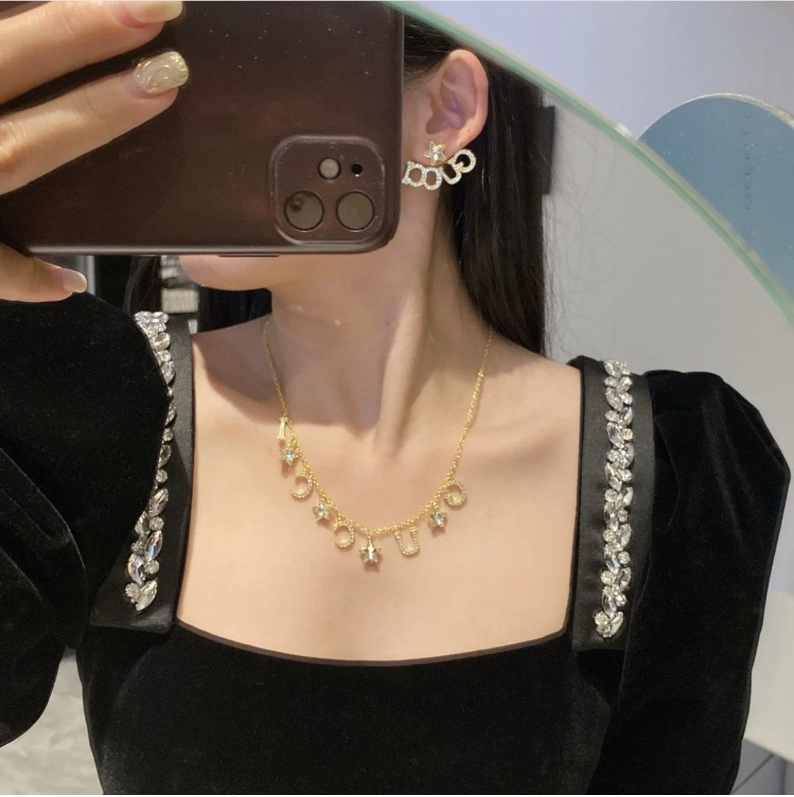Gucci Double G Script Star Earrings - 18K Yellow Gold