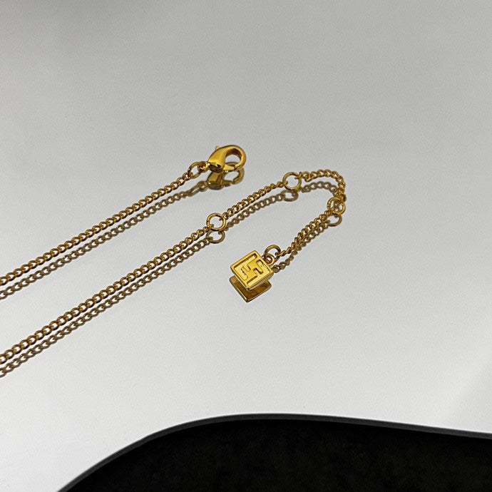 Fendi Forever Black Necklace - 18K Gold