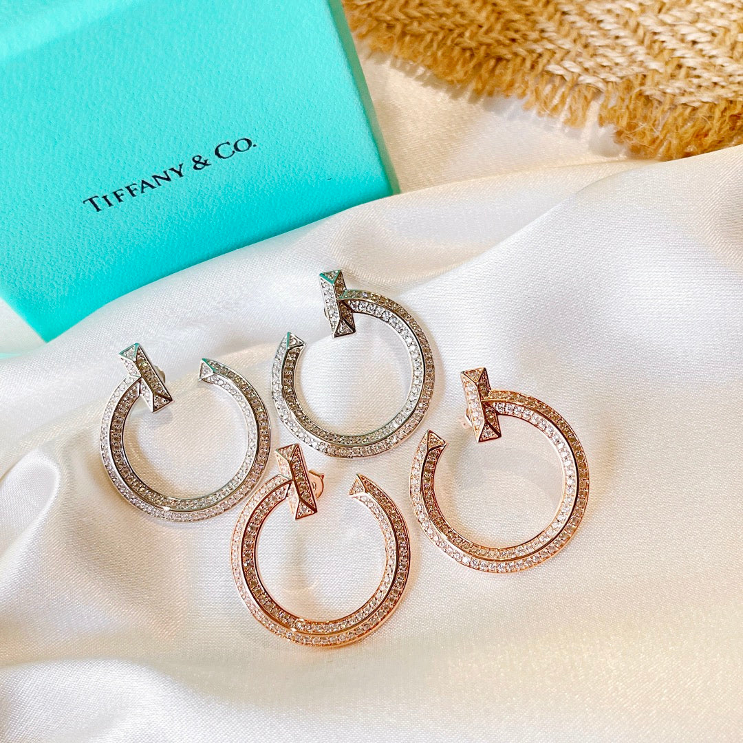 Tiffany T1 Open Hoop Earrings - 18K Rose Gold