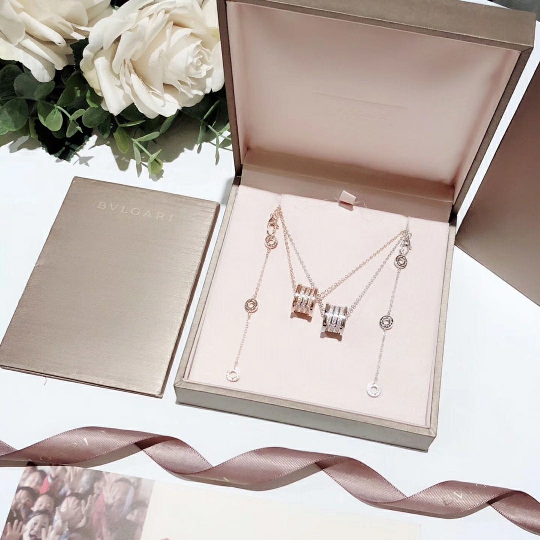 B.zero1 Demi-Pave Diamond Necklace - 18K Gold