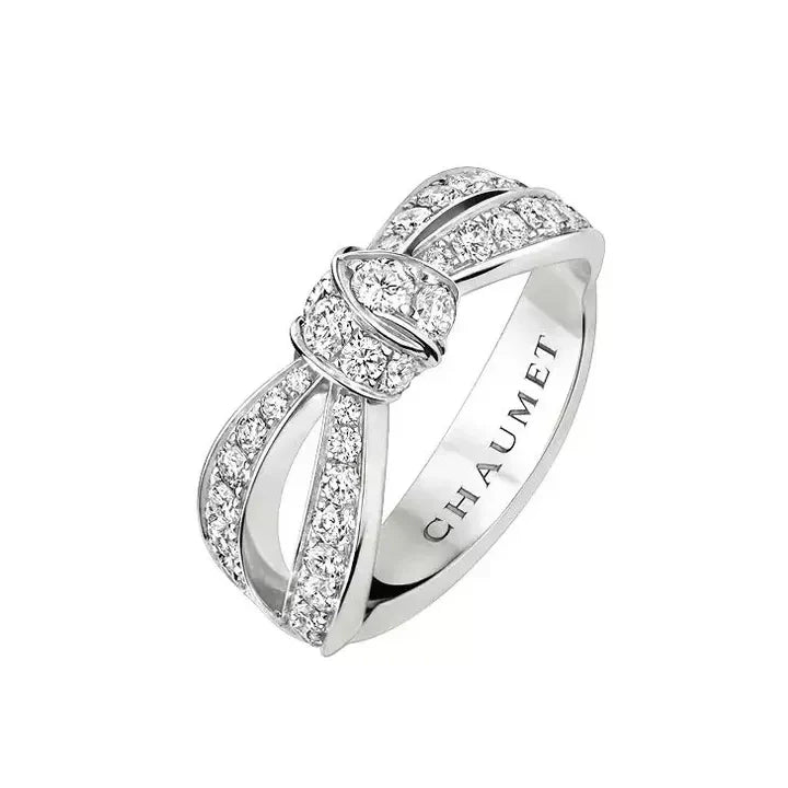 Moissanite Ring - 18K White Gold