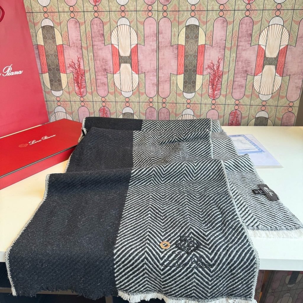 Loro Piana Herringbone Fringe Scarf — hero