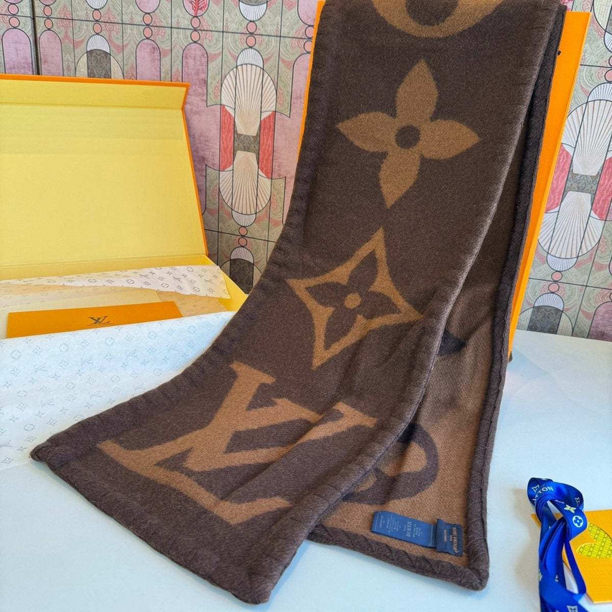 Louis Vuitton Oversized Monogram Fashion Scarf — front