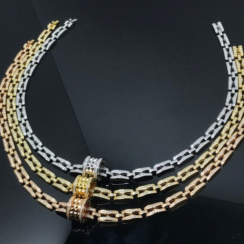 B.zero1 Diamonds Chain Link Necklace - 18K Gold