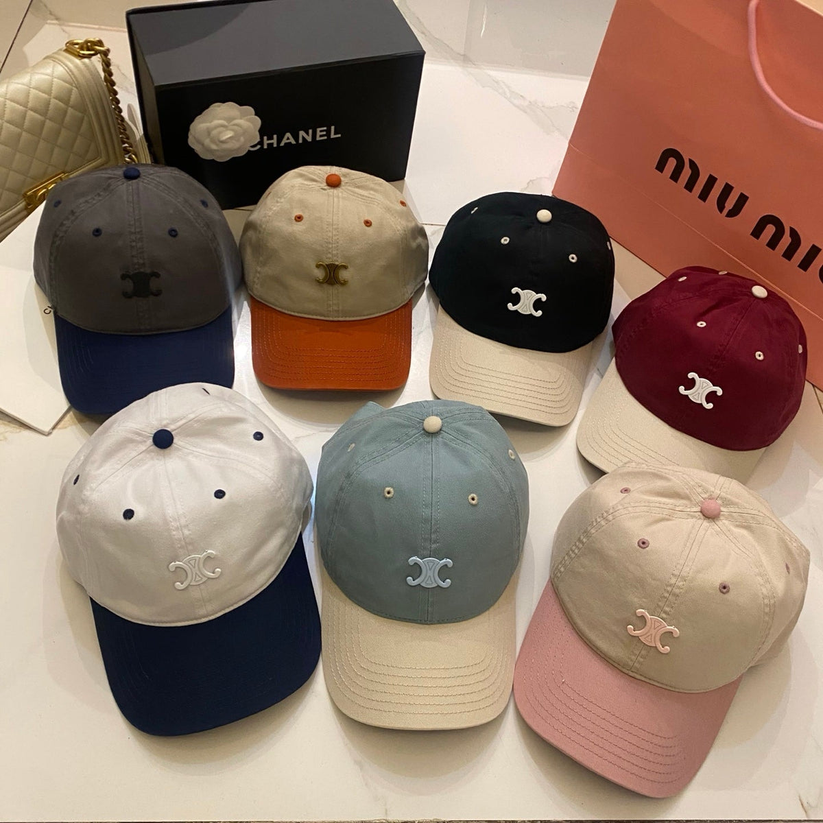 Celine Color-Block Baseball Cap